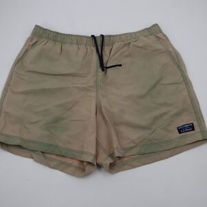 L.L. Bean Swim Trunks Mens Large Tan Vintage Supplex Nylon Mesh Lined Shorts